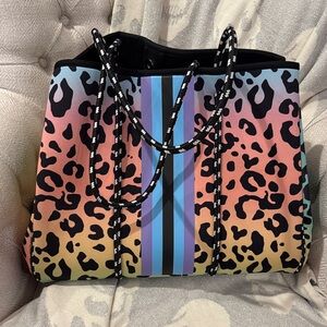 Multicolor Leopard Print Tote Bag